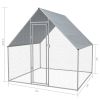 Outdoor Chicken Cage 6.6'x6.6'x6.3' Galvanized Steel