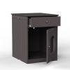 Wooden Pet House Cat Litter Box Enclosure with Drawer; Side Table; Indoor Pet Crate; Cat Home Nightstand (Brown)