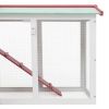 Outdoor Large Rabbit Hutch Red and White 57.1"x17.7"x33.5" Wood