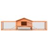 Rabbit Hutch Solid Pine & Fir Wood 122"x27.6"x34.3"