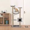 55.1" Multi-Scratcher Scratching Post Cat Tree â€šÃ„Ã¬ Grey
