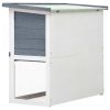 Outdoor Rabbit Hutch 1 Door Gray Wood