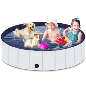Pet Dog Bath Foldable Dog Swimming Pool PVC (Color: , size: 47.2"x11.8")
