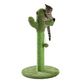 Pet Supplies Cactus Cat Tree Scratcher With Interactive Ball (Color: Style A, type: Pet entertainment)