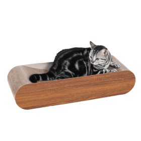 Durable Recycle Board Pads Cat Scratching Post Lounge Bed (Color: Wood, type: Pet entertainment)
